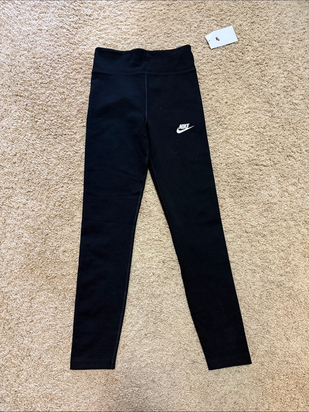 Nike Black Kids Leggings with White Logo